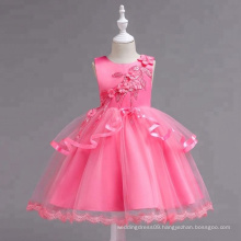 Hot Selling Wholesale Children Kids Girls Boutique Clothing flower Bowknot girl princess dress